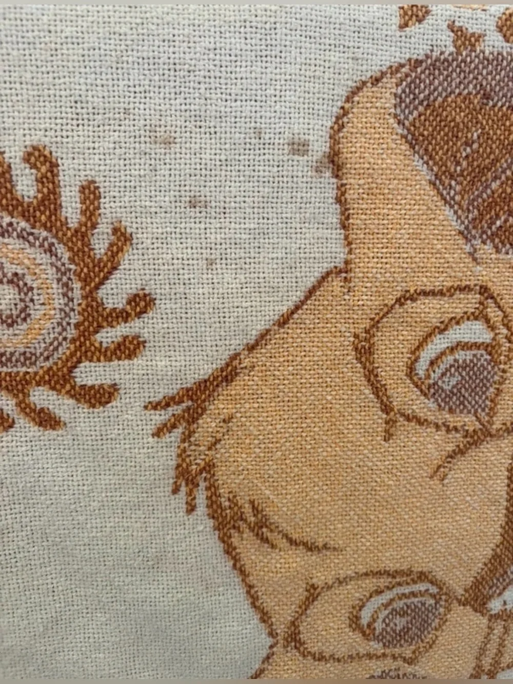 Vintage 1990s Disney The Lion King Simba Woven Tapestry Throw Blanket Fringe